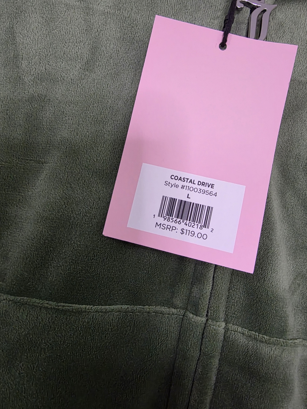 Juicy Couture Olive Green Velour Zip Hoodie - Picture 7 of 7